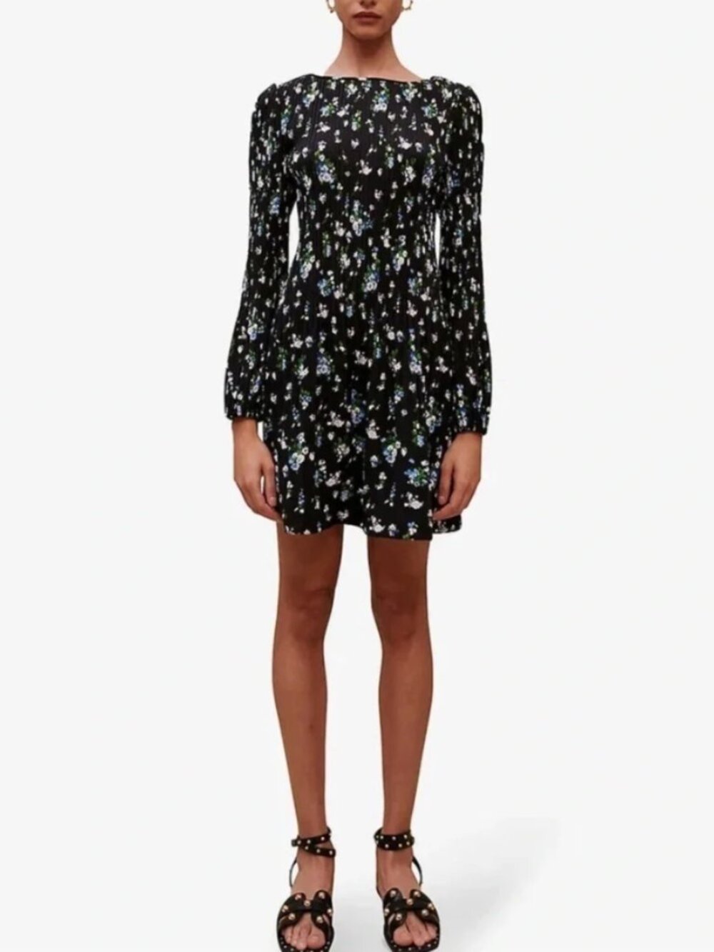Maje Rockineta Floral-Print Mini Dress Size 34